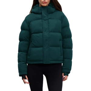 Chaqueta Corta Acolchada de Invierno para Mujer, con Logotipo Personalizado, Impermeable y con Capucha - Product Image 4