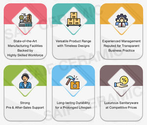 อ่างล้างมือเซรามิกคุณภาพพรีเมียมขัดเงาอย่างดี พร้อมฐานรอง ขนาดใหญ่ สำหรับงานขายส่ง ผลิตจากอินเดีย - Product Image 5