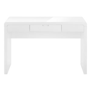Modern Contemporary 48\"L Home Office Laptop Computer <b>Desk</b> with Glossy White Storage <b>Drawers</b> - Product Image 6