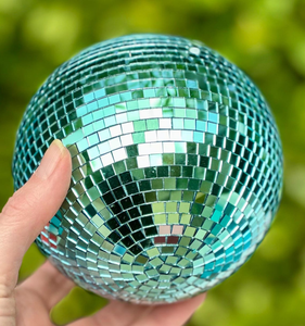 Teal Blue Mirror <b>Disco</b> <b>Ball</b> Ornament Custom Tiled Holiday Christmas Party Decoration Retro Glam Table Centerpiece Reflective - Product Image 5