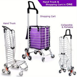 Carritos y Carretillas Portátiles 2 en 1, Vehículo Utilitario Pequeño y Ligero con Forro Impermeable, Carrito para Subir Escaleras para Compras - Product Image 3