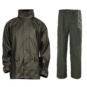 Men's Dark Green Waterproof Rain Suit With Elastic Waist And Adjustable Ankles Pant - Product Image 1