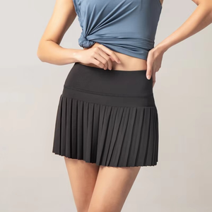 Pleated Netball Dress With Pocket Shorts High Waist Athletic Sport Tennis Skirt 2 Piece Set - Product Image 2