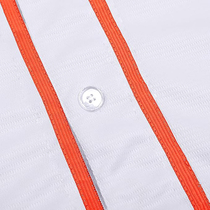 Maillot de baseball classique blanc traditionnel avec des bordures à fines rayures rouges unisexes, haut de performance pour activités sportives - Product Image 5