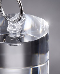 Elegant Modern Transparent Cylinder-Shaped Acrylic Ring Holder Block Stylish for Display Solution for Jewelry Organization - Product Image 5