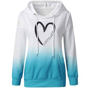 100% Polyester polaire Sublimation sweat à capuche femmes thermique automne hiver porter des sweats à capuche à manches longues pull - Product Image 1