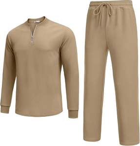 Custom Men Youthful Fashion Stand Up Collar Zippered Long Sleeve Sportswear Set Breathable Spring Casual Two Piece Suit - Product Image 2