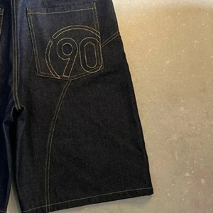 Shorts Vaqueros Vintage Y2K, Estilo Hip Hop Urbano para Hombre, Corte Recto, Cintura Media, Verano, Casual, Tejido 100% Algodón - Product Image 2