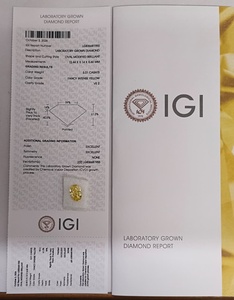 Diamant synthétique de laboratoire Everglow, taille ovale, jaune intense, 5,01 ct, certifié IGI, pureté VVS-VS1-VS2, type pierre, vente chaude - Product Image 3