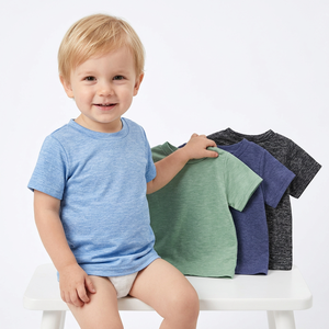 Boys Short Sleeve T-Shirts Crew Neck Solid Color Cotton Jersey Casual Breathable 4-<b>Pack</b> 3-4Y Machine Washable Eco-Friendly - Product Image 5
