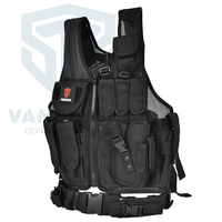 Gilet tactique de sécurité multi-poches MOLLE en maille respirante pour garde et patrouille, uniforme de travail OEM noir