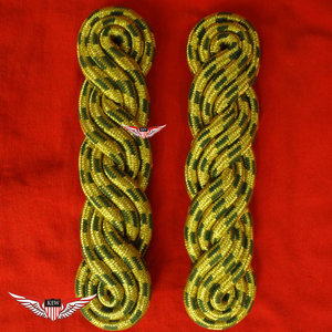 KEW Epaulettes Mylar Thread Light Yellow Green <b>Braided</b> Customizable Shoulder Board Eco-Friendly Vintage Embroidered <b>Accessory</b> - Product Image 1