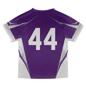 Maillot de lacrosse sublimé unisexe violet et blanc, léger, en polyester, pour l'entraînement et les performances sportives - Product Image 2
