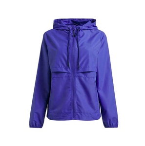 <b>Women's</b> Hooded Windbreaker <b>Jacket</b> <b>Lightweight</b> Running Full Zip Packable Polyester <b>Rain</b> <b>Jacket</b> With Mesh Lining - Product Image 4