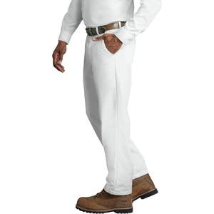 Pantalon de travail pour homme personnalisé, résistant aux taches, blanc, devant plat, 31W X 30L pour vêtements de travail - Product Image 4
