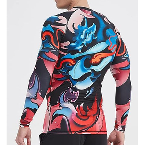 Men Long Sleeve Rash Guard <b>Compression</b> <b>Shirt</b> Graphic Print UV Protection Quick Dry Custom Logo OEM Supplier - Product Image 4