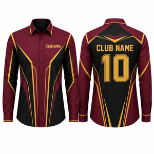 Chemise décontractée à manches longues, col rabattu, imprimé par sublimation, motif peint à la main, bouton unique, en popeline de polyester - Product Image 1