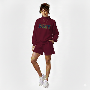 Conjunto de Top Corto de Manga Corta con Cuello Alto y Pantalones Cortos por Encima de la Rodilla para Mujer, Algodón Ligero de Primera Calidad, Ropa Casual de Invierno - Product Image 3