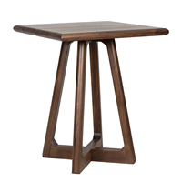 Table de bar carrée en bois massif moderne avec base croisée, design mid-century, durable et écologique, pour la maison, les bars, les appartements et les hôtels