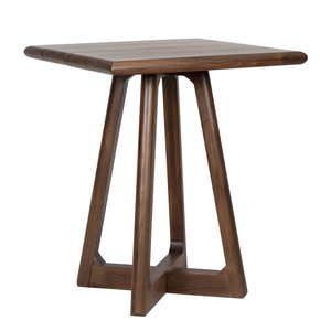 Modern Solid Wood Square Cross Base <b>Bar</b> <b>Table</b> Midcentury Design for Apartment and Hotel Use - Product Image 3