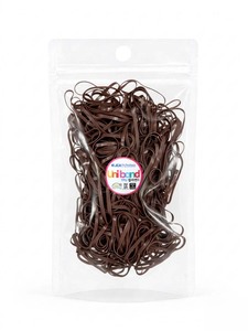 Élastiques à cheveux ronds en TPU Uniband, marron, élastiques de haute qualité, écologiques, unisexes, fabriqués en Corée, pour usage quotidien, emballage en sachet OPP. - Product Image 1