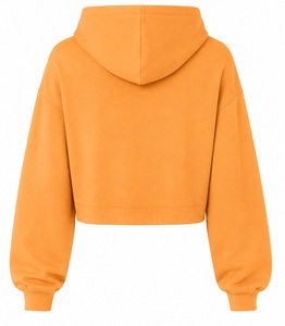 Sweat-shirt à capuche oversize pour femme, couleur unie, épaules tombantes, manches longues, en molleton de coton, respirant, coupe courte, idéal pour l'automne - Product Image 6