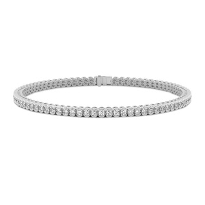 กำไลข้อมือเพชรทรงกลมแบบครึ่งขอบ ดีไซน์เนอร์ 9k/10k/12k/14k/18k ทองคำขาว ประดับเพชรแล็บ สำหรับผู้หญิงและเด็กผู้หญิง - Product Image 1
