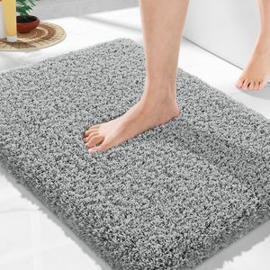 Hot Selling 17"x24" Microfiber Bath <b>Mat</b> Super Absorbent Non-Slip Floor Thick Plush Shaggy Tufted <b>Bathroom</b> Rug Washable Hotel - Product Image 1