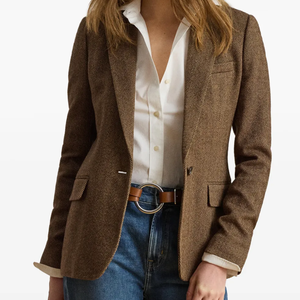 Nouvelle Arrivée Blazer en Laine Chevrons pour Femme, Veste Formelle Simple Boutonnage pour Bureau, Tenue Professionnelle, Vente en Gros Fabricant - Product Image 4