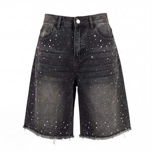 Fournisseur en gros de shorts en jean pour hommes – Shorts en denim noir pour hommes, coupe slim, bas de gamme tendance, options de personnalisation de marque - Product Image 4