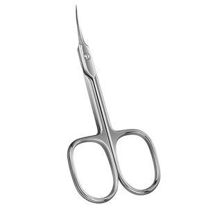 Tijeras de uñas de acero inoxidable con hoja curva, herramienta de manicura de precisión para recortar cejas y pestañas, y cuidado de la piel seca, precio al por mayor. - Product Image 1