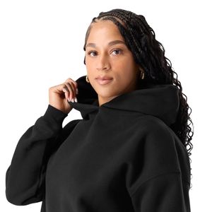 Women's Black Oversized Pullover <b>Hoodie</b> Long Sleeve Fleece Sweatshirt Casual Gym <b>Workout</b> Activewear Relaxed Fit <b>Hoodie</b> - Product Image 3