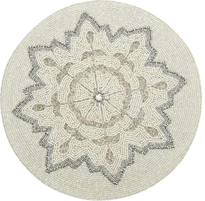 FLORAL DESIGN Eco-Friendly Handmade Customizable Glass Beaded Modern Traditional Stylish Embroidery Decorative Dining <b>Table</b> <b>Matt</b> - Product Image 3