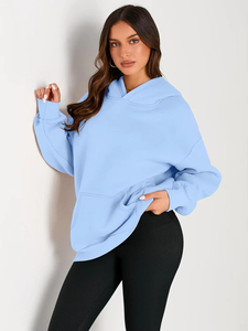 Sweat-shirt à capuche surdimensionné pour femme avec logo personnalisé, fabricant de sweats à capuche de luxe en coton lourd - Product Image 6