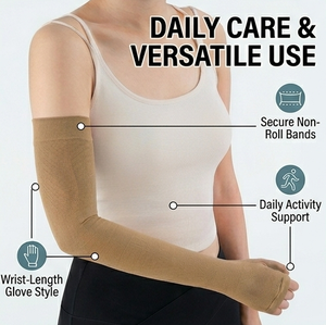 Women <b>Arm</b> Compression Sleeve Seamless Spandex Elastic Support Gloves for Daily Care <b>Massage</b> - Product Image 5