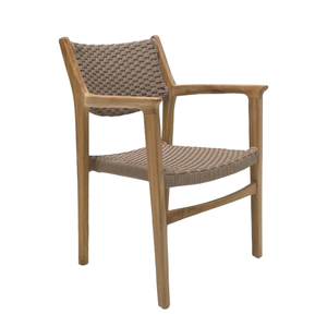 Sillones de Jardín de Madera de Teca y Materiales Tejidos de Ratán, Sillas de Jardín, Muebles para Comedor y Jardín - Product Image 1