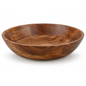 Bol à fruits artisanal en bois d'acacia - Brun caramel foncé - Vente en gros - Product Image 1