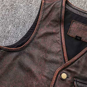 Chaleco de Motociclismo de Cuero para Hombre, Chaqueta sin Mangas Protectora para Motociclistas, Impermeable, Resistente al Viento, con Logotipo Personalizado, Venta al Por Mayor - Product Image 4