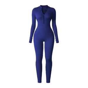 Combinaison de sport pour femme de qualité supérieure, respirante, au design personnalisé, côtelée, à manches longues et avec fermetures éclair - Product Image 5