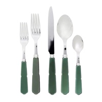 Nouvel ensemble de couverts jetables écologiques modernes en acier inoxydable avec manche en métal, qualité alimentaire, couleur personnalisée, pour mariage