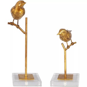 Figurines d'oiseaux faites à la main, décoration de table Art déco, 2 pièces, sculptures d'animaux pour le salon - Product Image 6