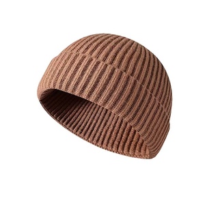 Bonnet en tricot bleu unisexe 100% acrylique, bonnet d'hiver pour le ski, couleur unie, style décontracté, taille adulte 56-58CM - Product Image 4