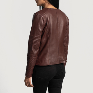 Veste d'hiver matelassée respirante en cuir véritable pour femme, best-seller, avec logo et couleur personnalisés, matériau de haute qualité - Product Image 2