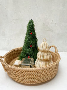Árbol de Navidad de Mimbre para Mesa, Mini Adorno Navideño, Decoración Artesanal para Guardería, Decoración Festiva - Product Image 3