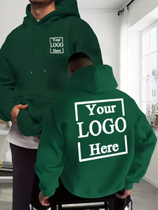 Custom Logo Hooded Sweatshirt Green Casual Pullover Adults All Seasons Promotional Wear Digital Printing made in Bangladesh - Product Image 2
