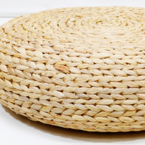 Handcrafted Plant Fiber Circular Pouf Minimalist Design Living Room Floor Seat <b>Single</b>-piece Package - Product Image 2