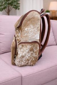 Stylish Leather Hair On Backpack Cowhide Travel Laptop Rucksack Vintage School Bag Handmade Durable LHBP-0027 - Product Image 2