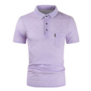 Polo personnalisé avec logo pour hommes, couleur unie, OEM, été, décontracté, tissu en coton, vente en gros - Product Image 1