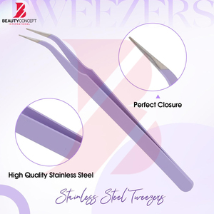 Prix direct usine, pinces à cils violettes professionnelles, outils manuels pour extensions de cils avec logo personnalisé OEM/ODM - Product Image 2
