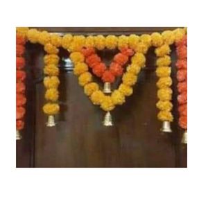 Guirlande de fleurs artificielles de marguerites indiennes faites à la main pour porte, mariage, retraite, Diwali, cadeaux festifs, entrée de maison, décoration Pooja - Product Image 5